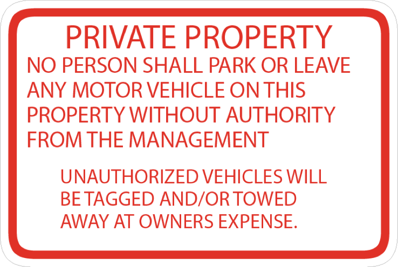 Parking and Regulation Signs 18x24